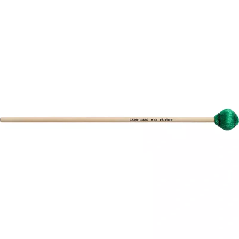 Vic Firth M32 Terry Gibbs Keyboard Mallet – Medium Hard, Green Cord