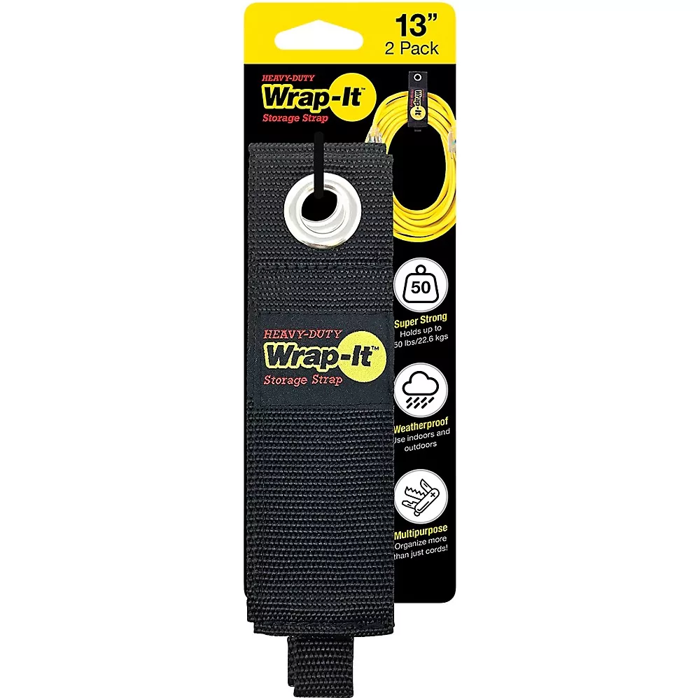 Wrap-It Storage Heavy-Duty 13" Cable Strap, 2-Pack