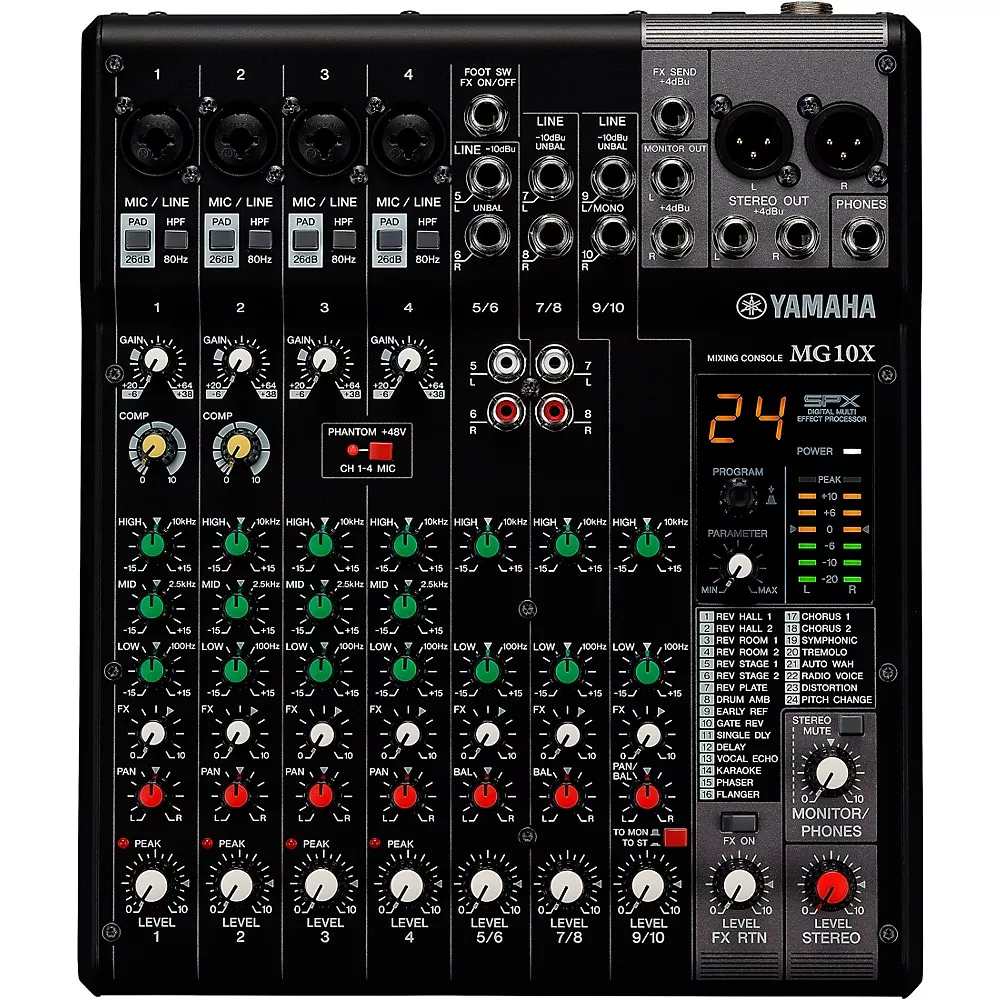 Yamaha MG10X CV 10-Input Stereo Mixer With Effects
