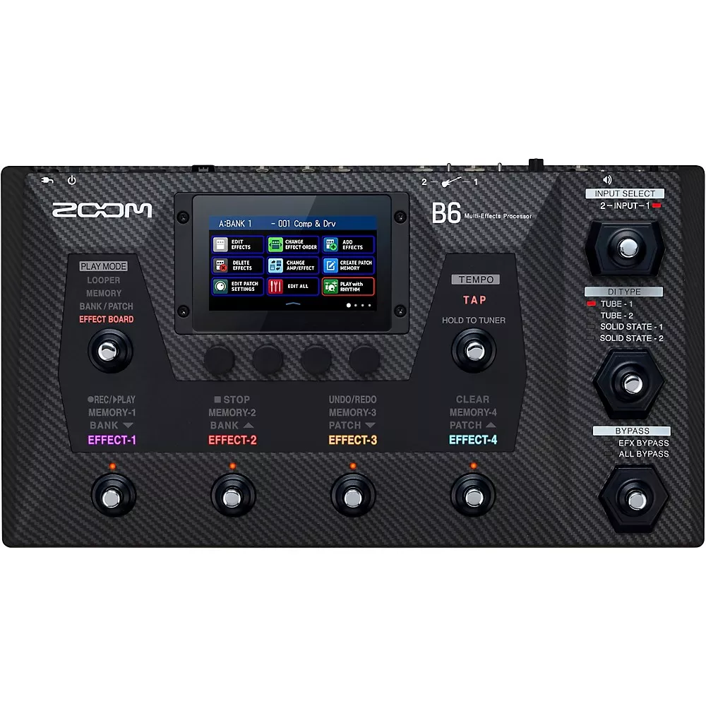 Zoom B6 Multi-Effects Processor for Bass – Black