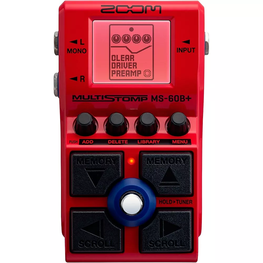 Zoom MS-60B+ MultiStomp Bass Effects Pedal – Red