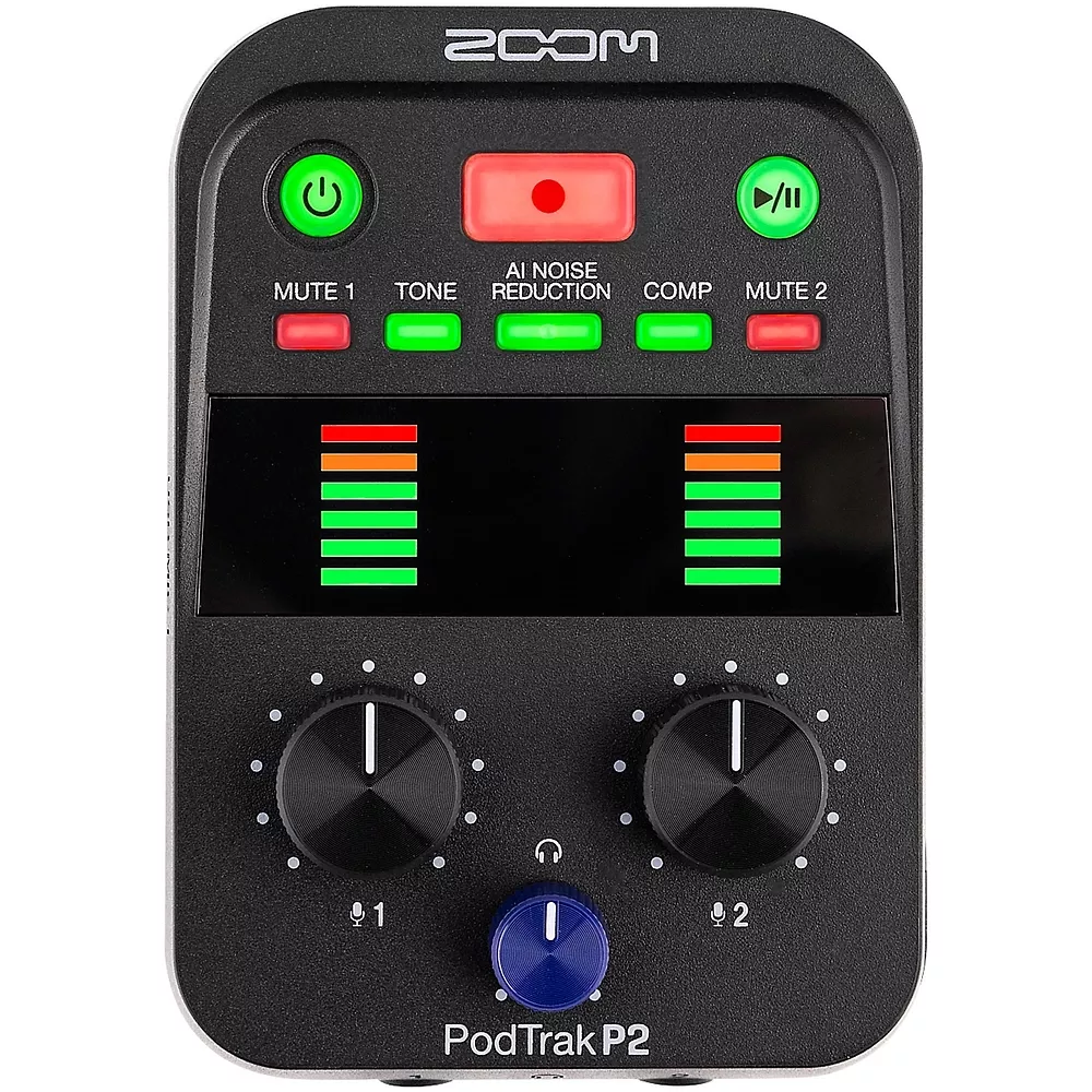 Zoom PodTrak P2 Podcasting Recorder for USB Microphones